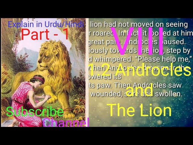 1.2/Androcles and the Lion story in Urdu/Hindi/std 8th English/ مکمل اردو  وضاحت کے ساتھ 