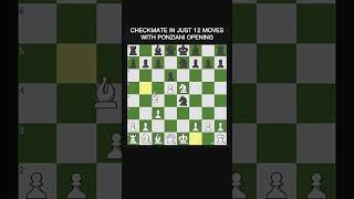 12 Moves me apne opponent ko crush krdo ponziaono opening se #chess #shortvideo