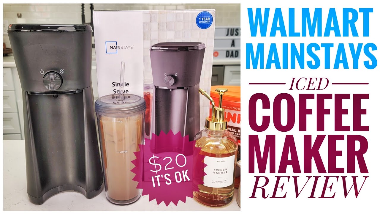 Mainstays Iced Coffee Maker with Reusable Tumbler & Filter - Black - 20 fl oz