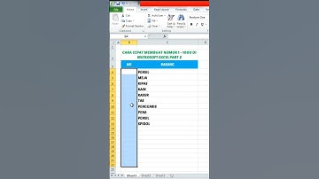 Cara Cepat Membuat Nomor 1 sampai 1000  di MICROSOFT EXCEL part 2 | #youtubeshorts #exceltutorial