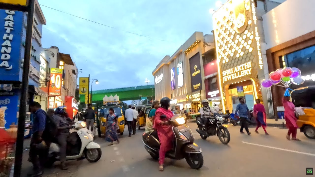 Coimbatore City - Evening Walking Tour 🔥 Gandhipuram, Tamilnadu, India 🔥 4K - UHD - 60 FPS