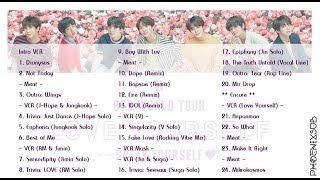 Audio [Full Set List] BTS World Tour 'SPEAK YOURSELF' 2019