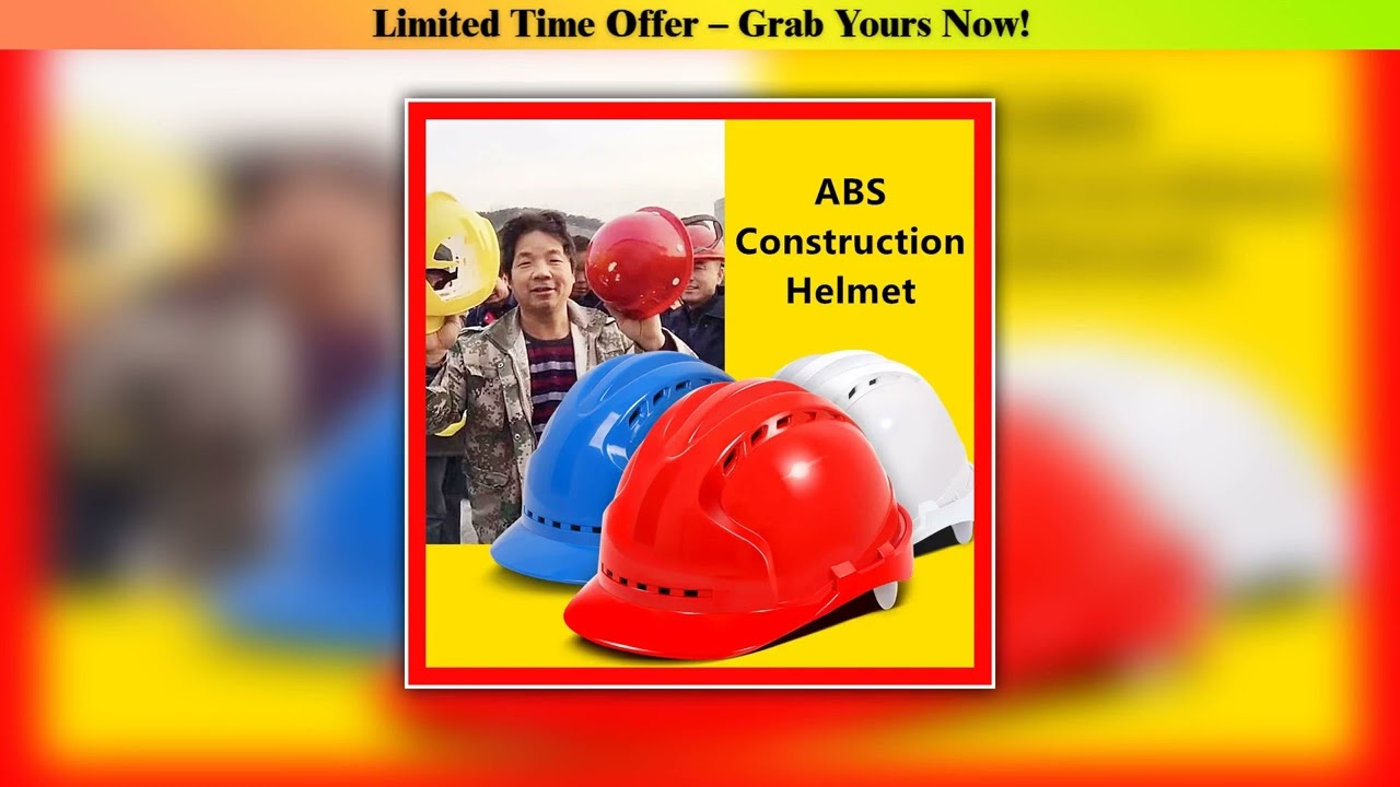 Best Construction Safety Helmet Hard Hat ABS Thicken Anti Strong Rolling Adjustable 8-Point Suspens