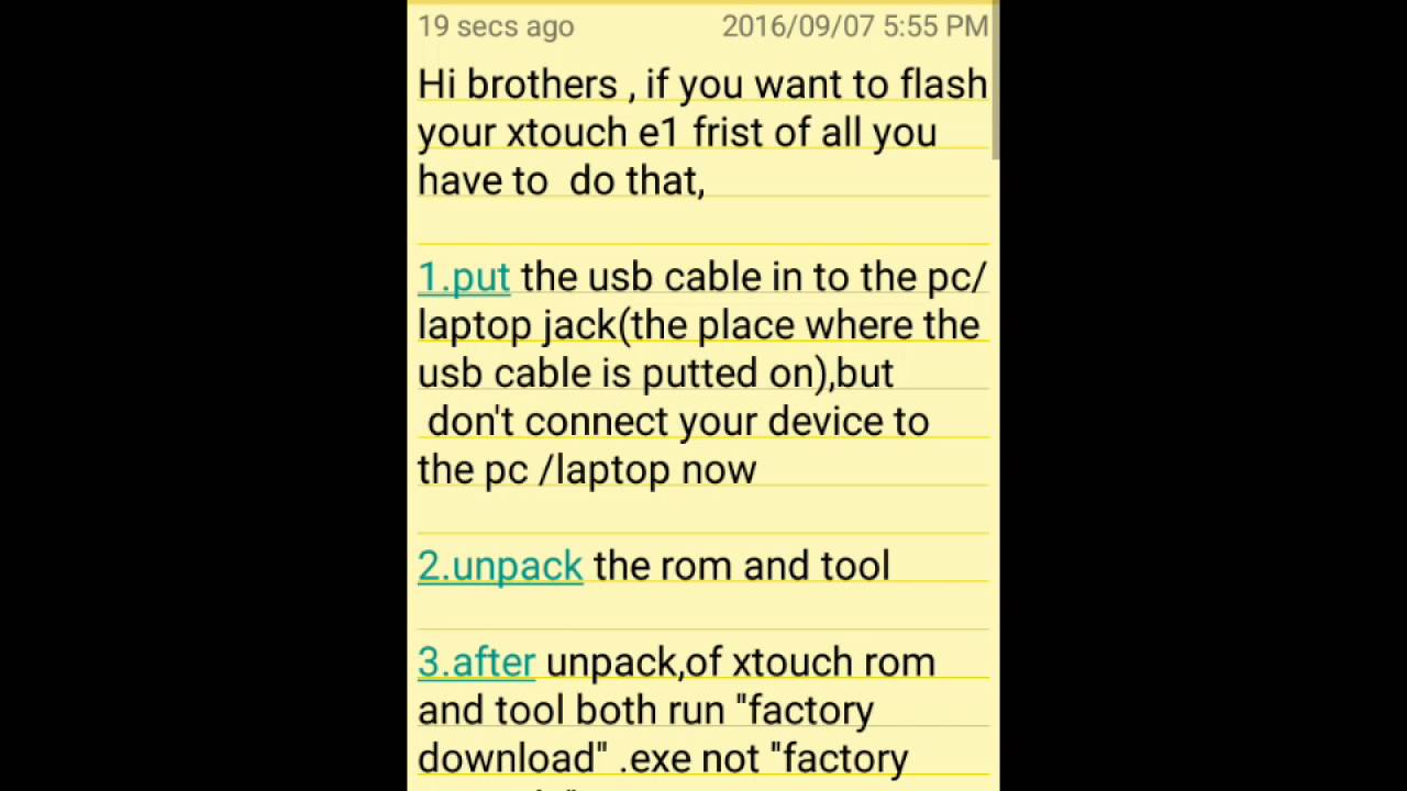 How to flash latest android mobile Xtouch E1