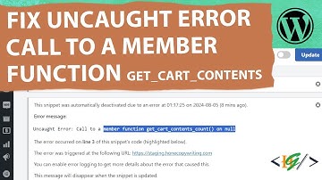 How to Fix Uncaught Error: Call to a Member Function get_cart_contents_count() on null in WordPress