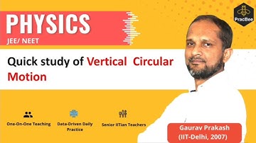 Work Energy and Power: Vertical Circular Motion by Gaurav Prakash (IIT Delhi),JEE & NEET Physics