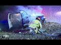 Truck Crashes During Chase | SOUTH LA, CA  *caution-blood*