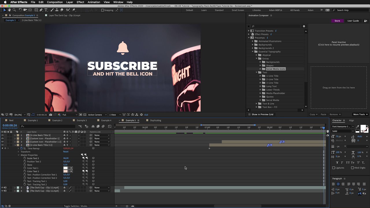 Tutorial: Titles in After Effects with Essential Typography pack and Animation  Composer - YouTube