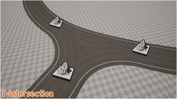Road expressway | Create (T) intersection | Add marking lines