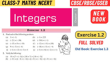 Class 7 Maths Chapter 1 Integers NCERT Exercise 1.2 Full Solved | CBSE RBSE GSEB