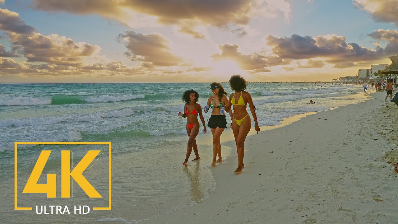 4K Riviera Maya  Playa del Carmen - The Colorful Life of Coastal Resort  MUSIC - Traveling the World