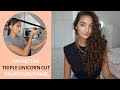 DIY Triple Unicorn Haircut on Curly Hair // Achieve effortless Layers and Volume!