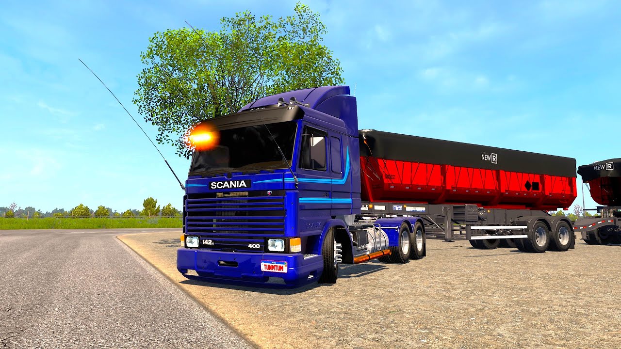 Scania 113H Frontal Potencia Pura (50 t) Laranjas Bitrem Guerra Ets2 V1.57