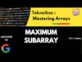 Maximum Subarray leetcode Explained | Tekneikos Mastering Array