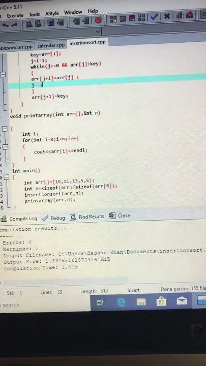 Insertion Sort in Data Structure and Algorithms …C++ - YouTube