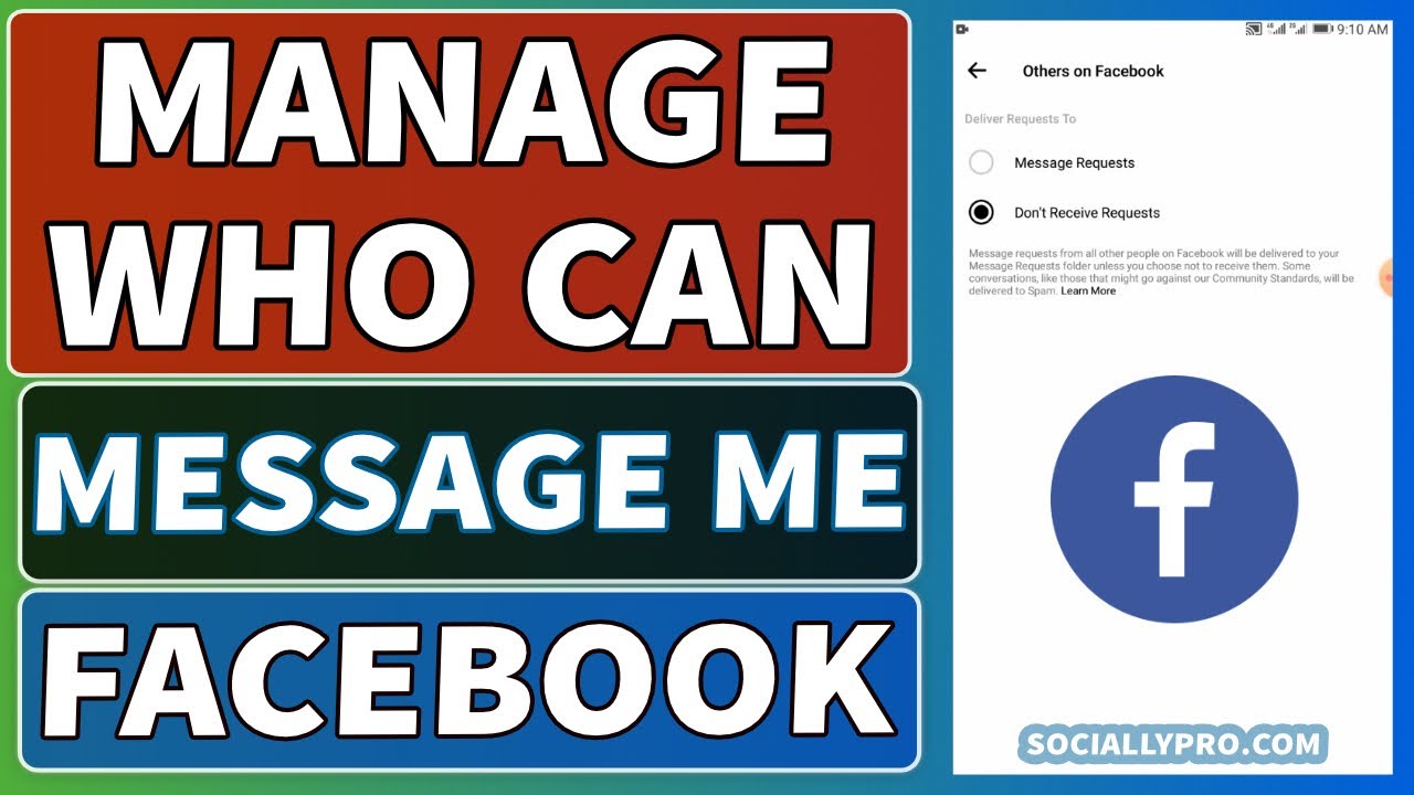 How To Manage Who Can Message Me On Facebook