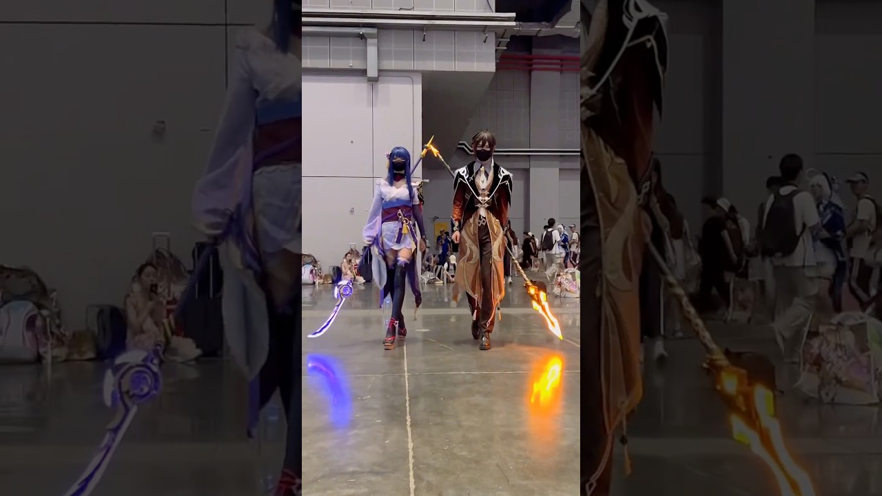 Raiden &  Zhongli #anime #game #fyp #genshin #genshinimpact #raiden #cosplay #cosplayer #girl