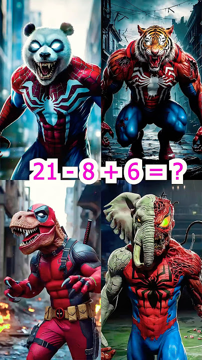 Panda Spider, Tiger Spider, T-Rex Deadpool, Elephant Spider who dances better? 😜#spiderman