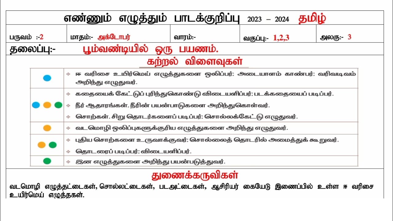 ennum-ezhuthum-lesson-plan-october-4th-week-standard-1-to-3