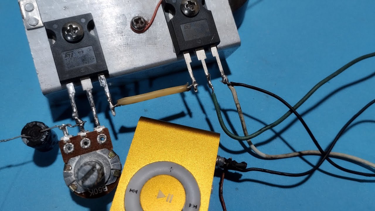 DIY Simple Homemade Powerful Amplifier Circuit using Transistor Dual ...