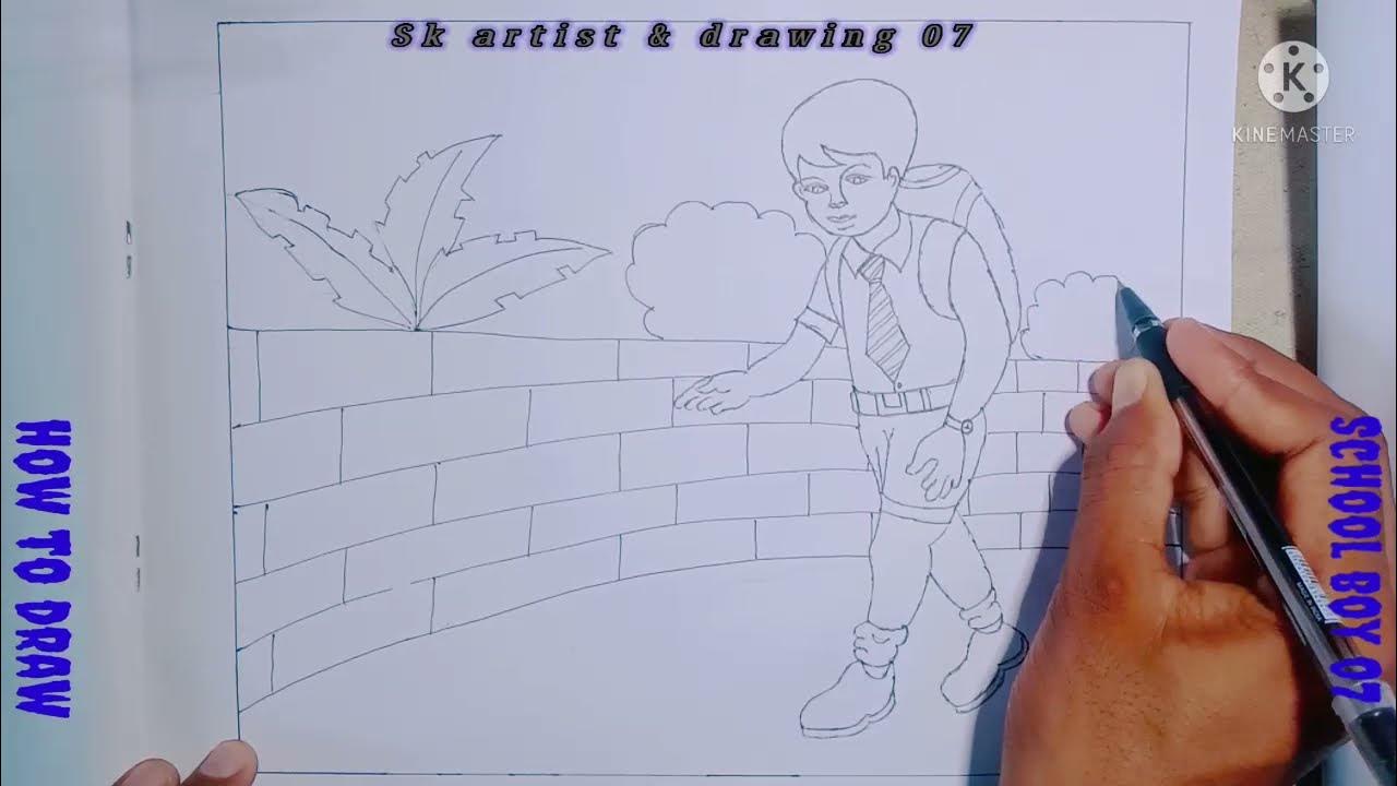 How to Draw School Boy - Really Easy Drawing Tutorial