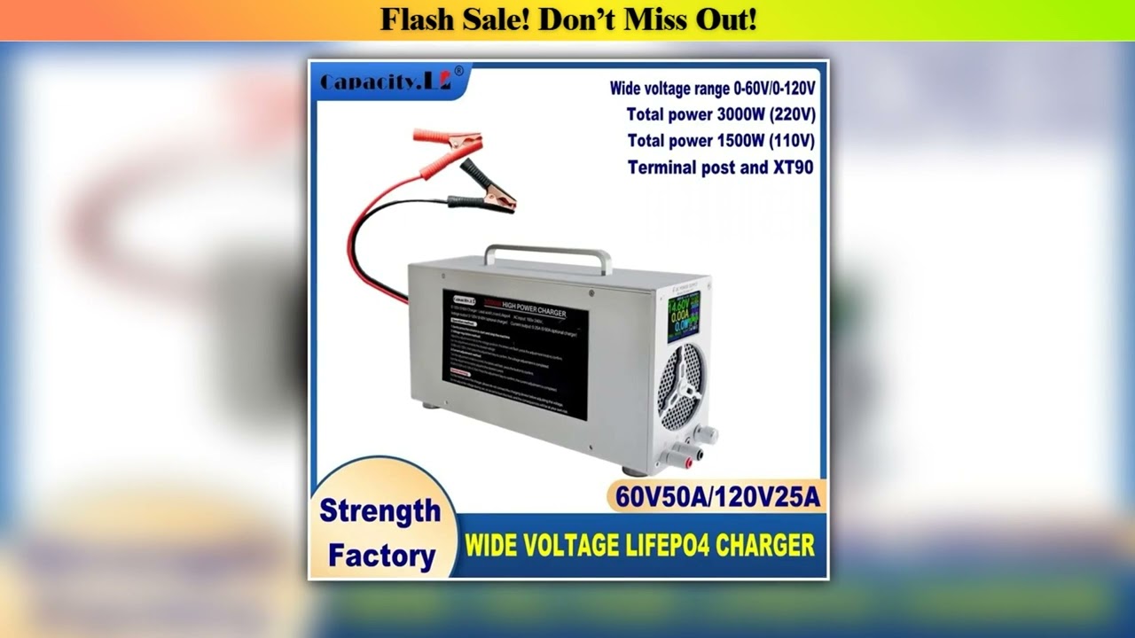 Best Seller 3000W 0-120V 0-25A Adjustable LifePO4 Charger 0-60V 0-50A Power Supply 12V 24V 36V 48V•