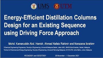 Energy-Efficient Distillation Columns Design for an Existing Sequence using Driving Force Approach