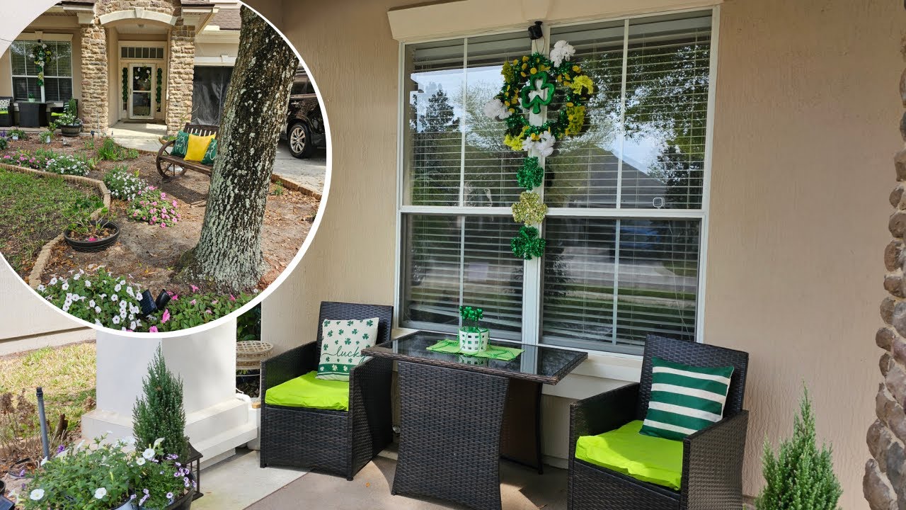Saint Patrick’s day Front Porch Decor 💚🍃 Decorate with me 🍀 Farrah's Garden Diary
