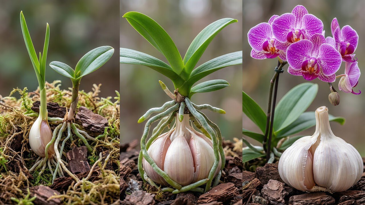 Place a clove of garlic at the base of the orchid! What will happen?