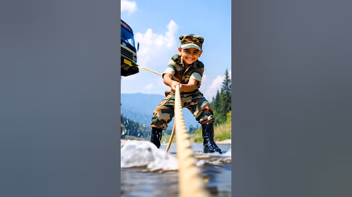 Indian Army baby saves bus from falling into ditch 😭 #ai #baby