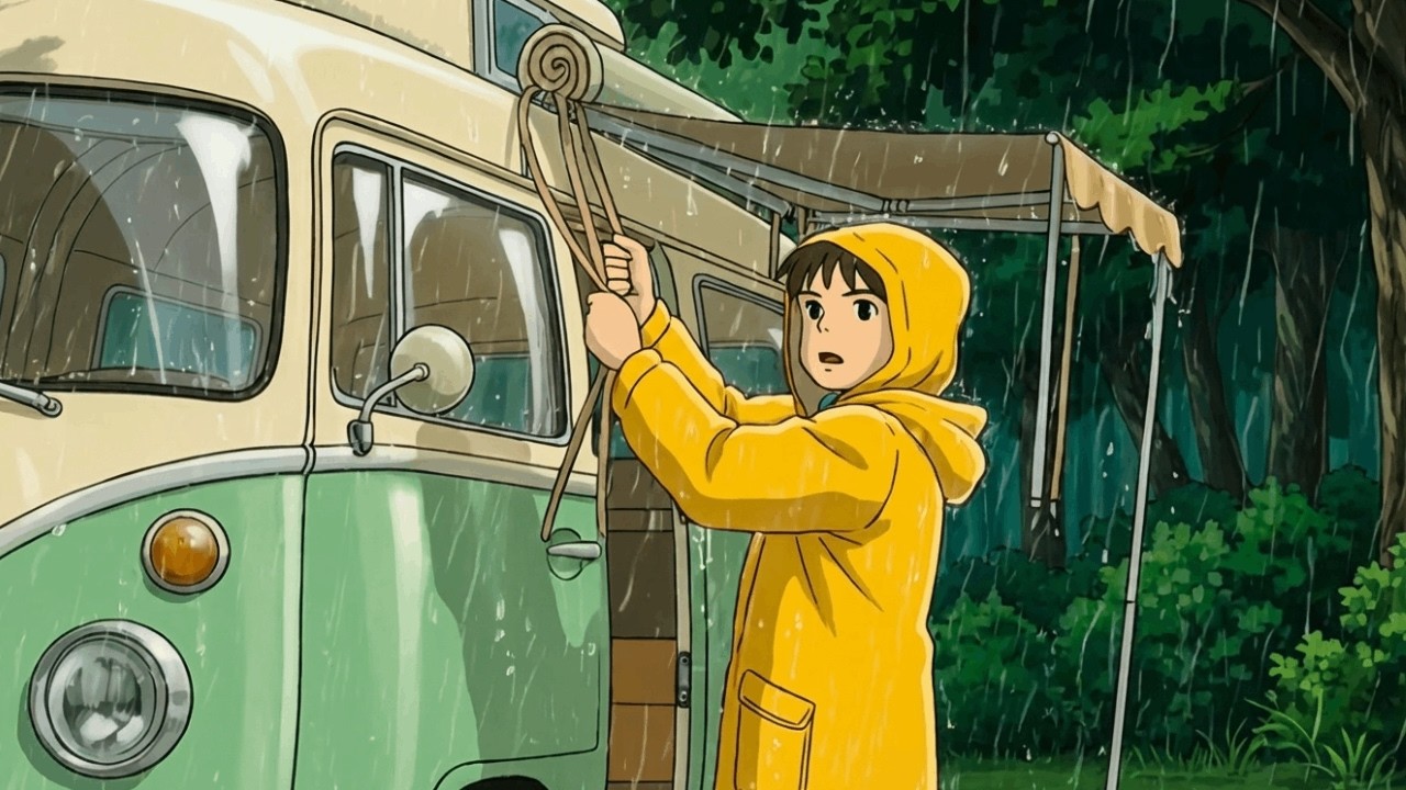 A Rainy Day Adventure in Our Mobile Home Cozy Moments Together | Ghibli ...