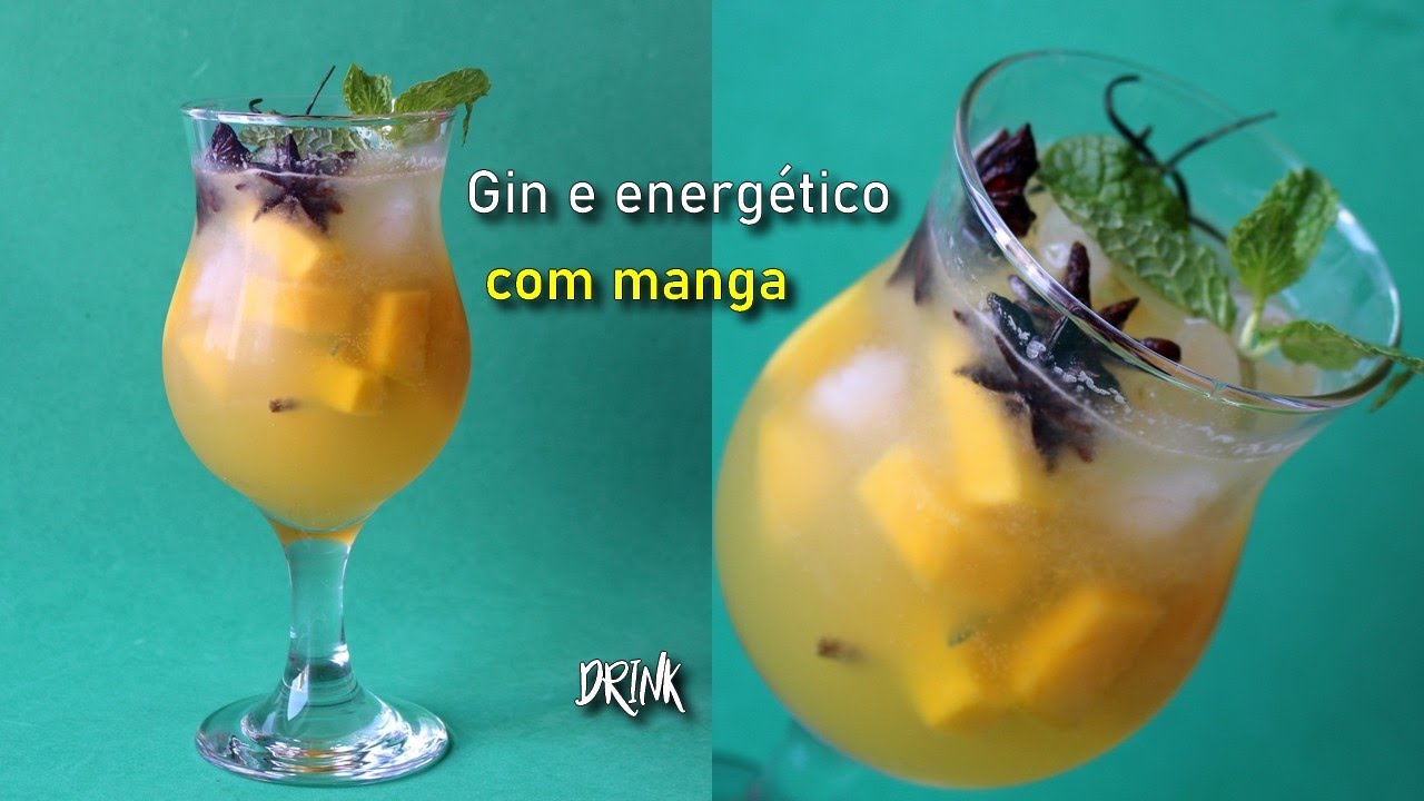 Receitando Drink Gin e Energético com manga Por Cecilia Castro YouTube