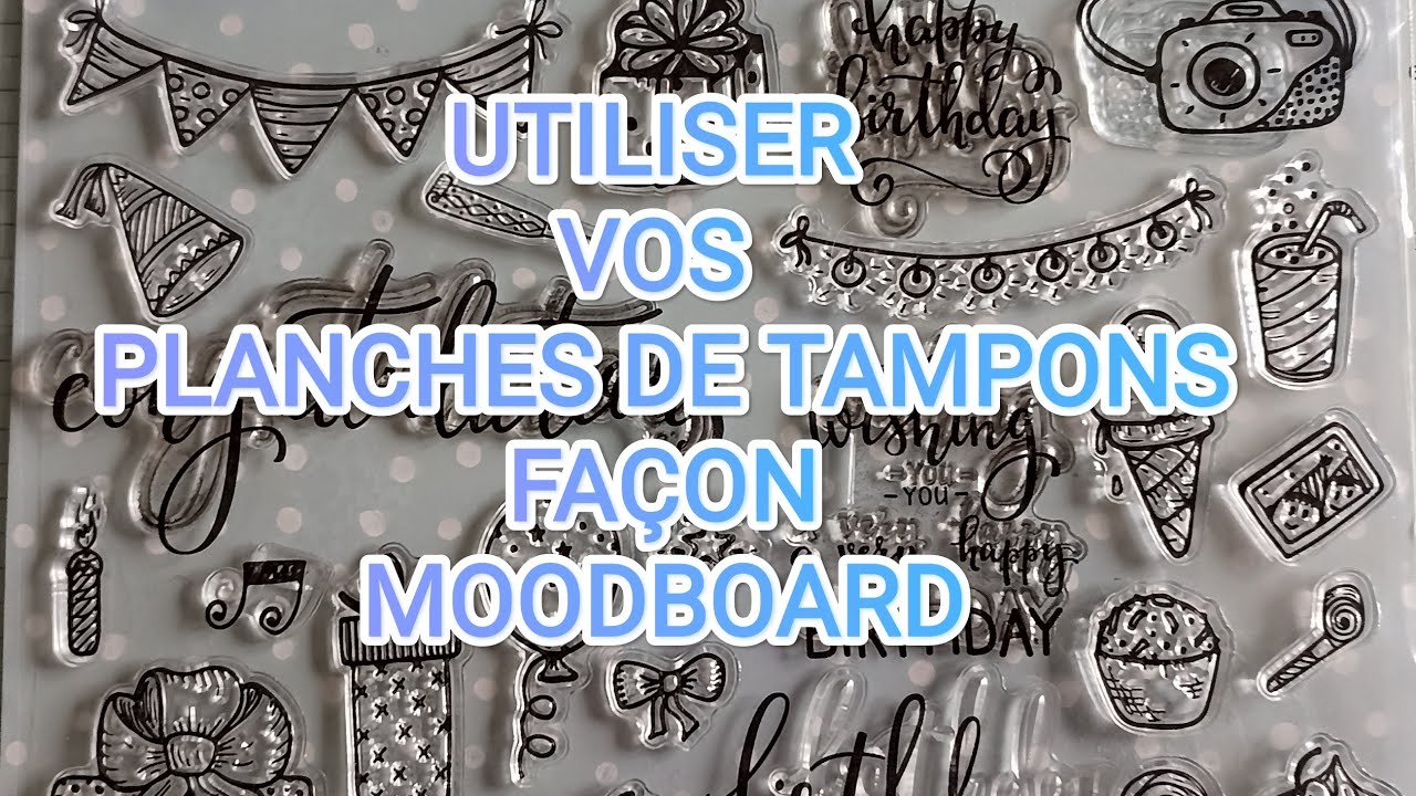 À la 8ème min... Utiliser vos PLANCHES de TAMPONS pour réaliser une carte ORIGINALE et SIMPLE