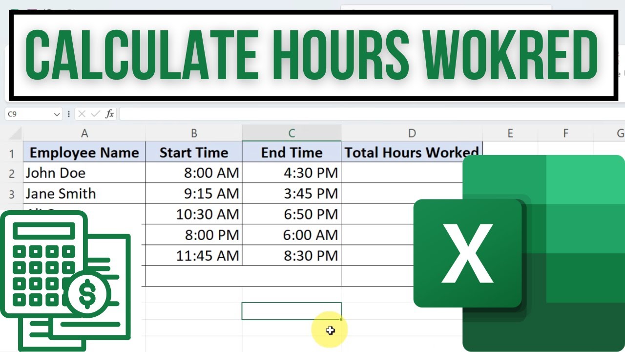 How to Calculate Hours Worked in Excel - YouTube