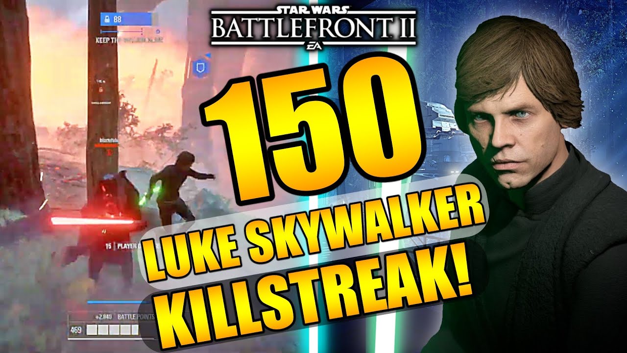 150 Luke Skywalker Gameplay Killstreak Star Wars Battlefront 2 Youtube - luke plays star wars battlefront ii roblox