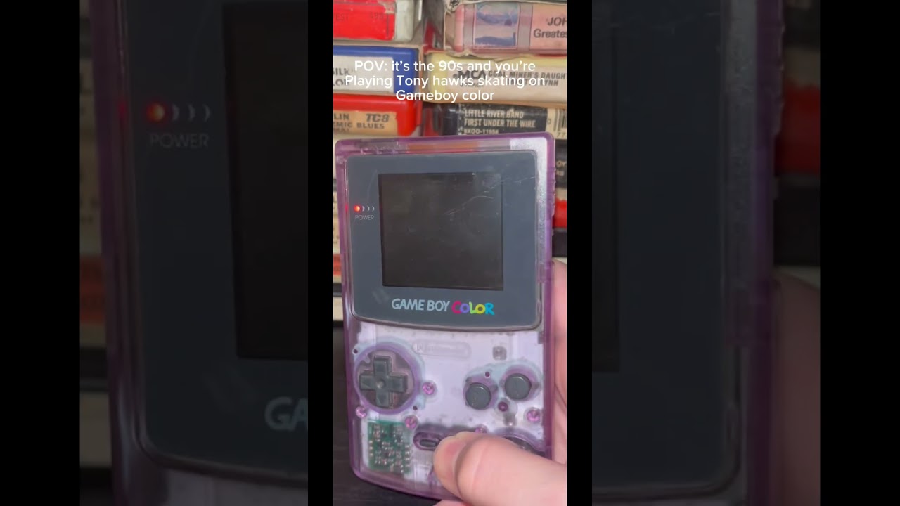 Playing Tony hawks skating on gameboy color 