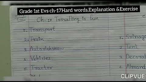 EVS GRADE-1 CH-17 TRAVELING IS FUN