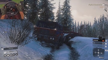Rescue Trailer that stuck in the ice SnowRunner Gameplay Logitech Driving Force GT