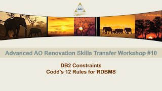 Advanced AO Renovation Skills Transfer Workshop #10 - DB2 Heavy Lifting Part 5