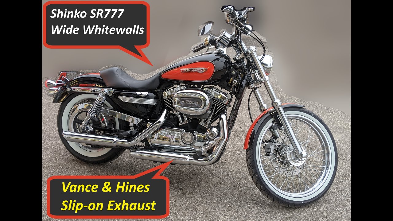 2009 Harley Davidson Sportster 1200 Custom XL1200C New Shinko SR777 Tires with wide white walls
