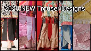 Very Stylish Trouser Poncha Designs With Pintuks & Laces 2020/plazo And pants Designing Idea's