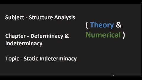 Structure Analysis L1-1-DETERMINACY & INDETERMINACY- static indeterminacy | GATE | ESE | SSC JE |