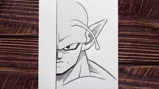 How to draw Piccolo half face - [Dragon Ball] | Easy to draw