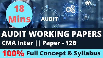 #3 Audit Working Papers - CMA Inter - Concept + ICMAI Mat( CA Inter/ MBA/ BBA/ BCom )