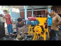 test mesin press kaps 500kg/jam prngerak  disel 16hp.