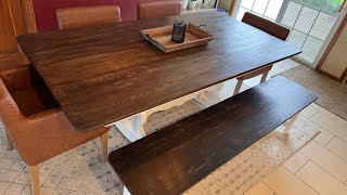 DIY TRANSFORM ANY TABLE INTO A FARMHOUSE TABLE! #table #diy #tabletop #farmhousetable