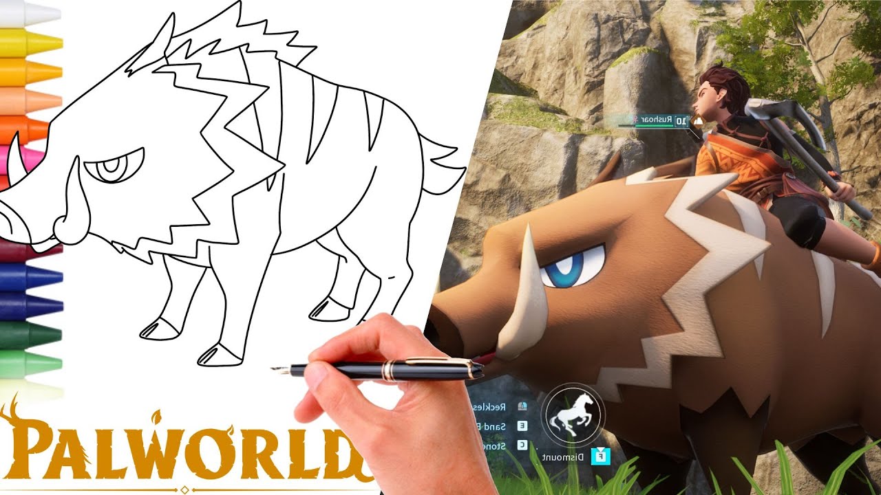 Como Desenhar RUSHOAR PAL Do PALWORLD | Palworld Desenhos
