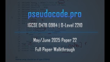 [Solved Past Paper] May/June 2025 Paper 22 IGCSE 0478 0984 | O-Level 2210 | Computer Science