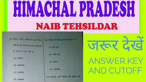 HPPSC 2018 || NAIB TEHSILDAR ANSWER KEY WITH CUTOFF || MAINS PREPARATION || OTHER ||