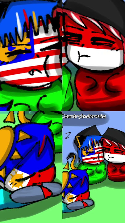 Indonesia, Malaysia dan Filipina 🇮🇩🇲🇾🇵🇭#countryhumans #art #ibispaint#fyp #cute#maphilindo
